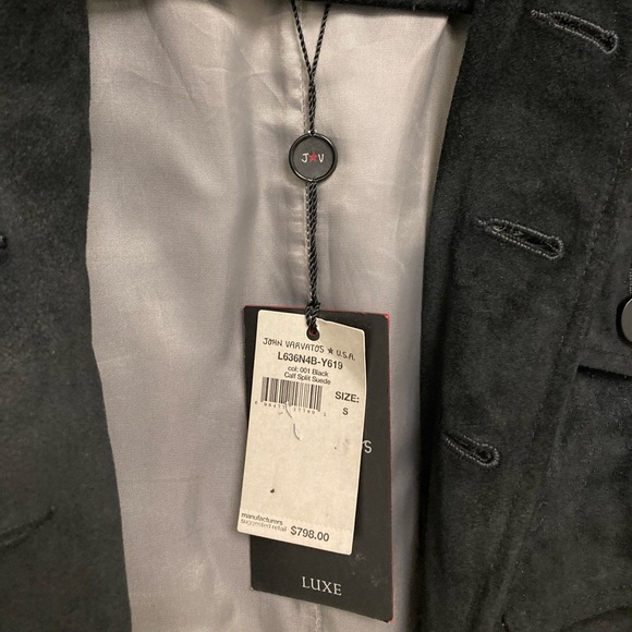 John Varvatos goat Suede Officer Jacket. Size Small. - Picture 4 of 9